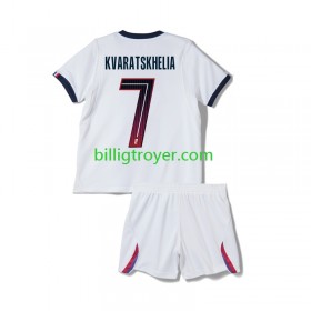 Billige Fotballdrakter Paris Saint-Germain Khvicha Kvaratskhelia 7 Barn Bortedraktsett 2026/27 Kortermet